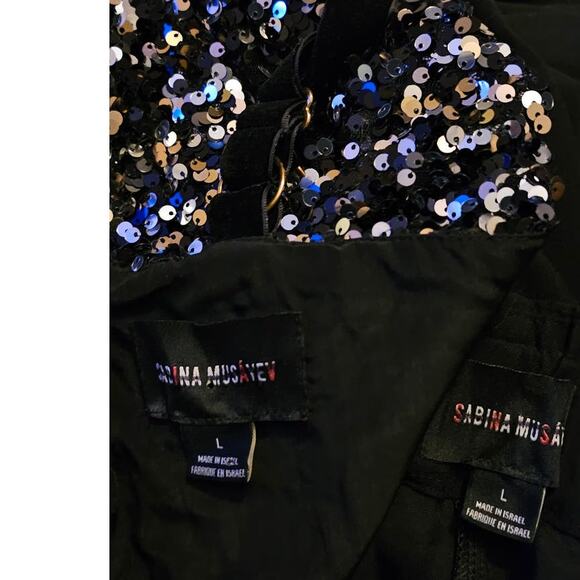 New Free People Sabina Musayev Renny Augustos Sequin Crop Top Set $445 Large - Picture 8 of 8